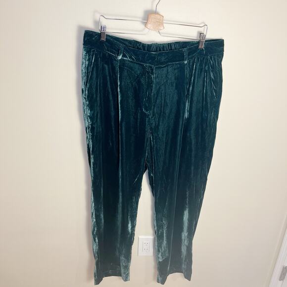 Old Navy Women's High Waisted Taylor Trousers Velvet Green Size XL - Picture 7 of 10